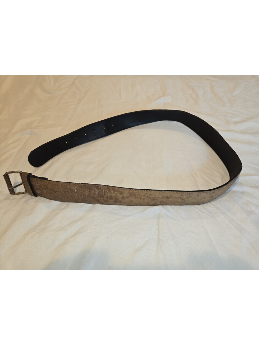 Real Leather Belt, Made In Italy Features A Prominent Buckle And A Matching...